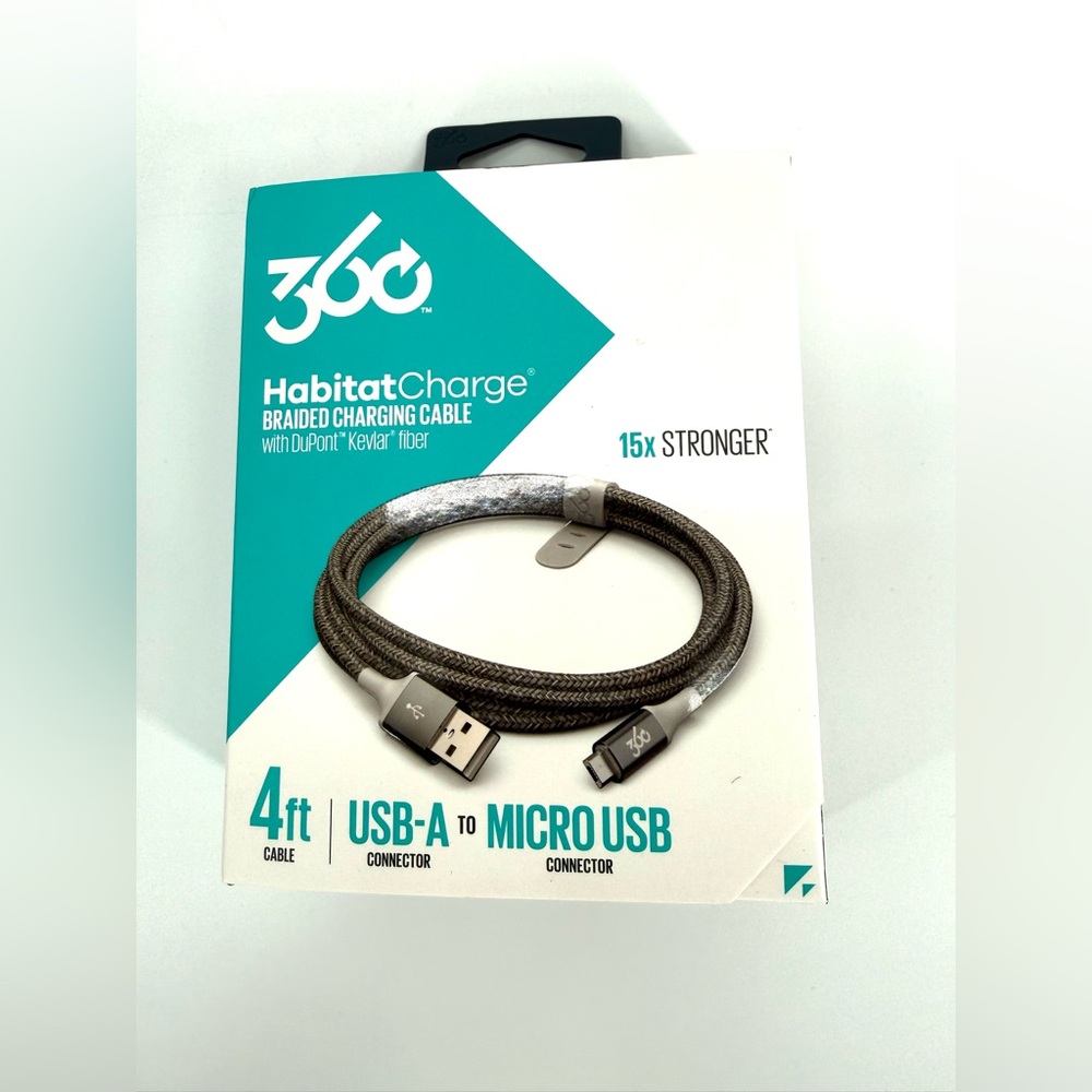 HabitatCharge Durable Braided Cable - Silver